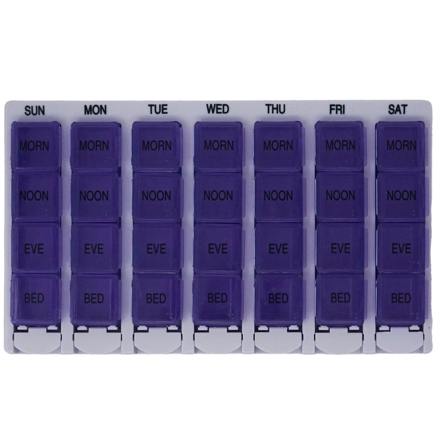 Handy Solutions 7 Day Premium Pill Box with 28 Compartments - Daily Use Medicine Organizer for Travel