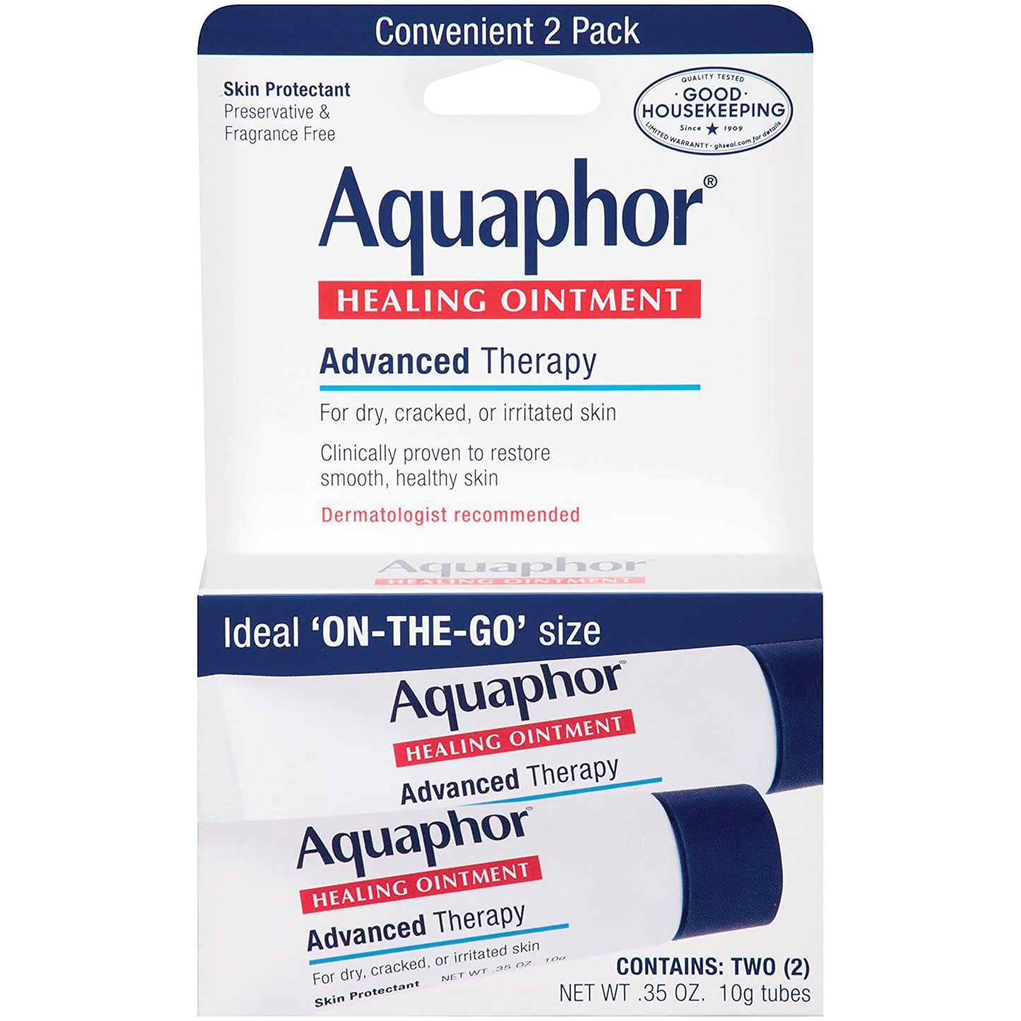 Aquaphor Advanced Therapy Healing Ointment 0.35 oz Tube Dual Pack