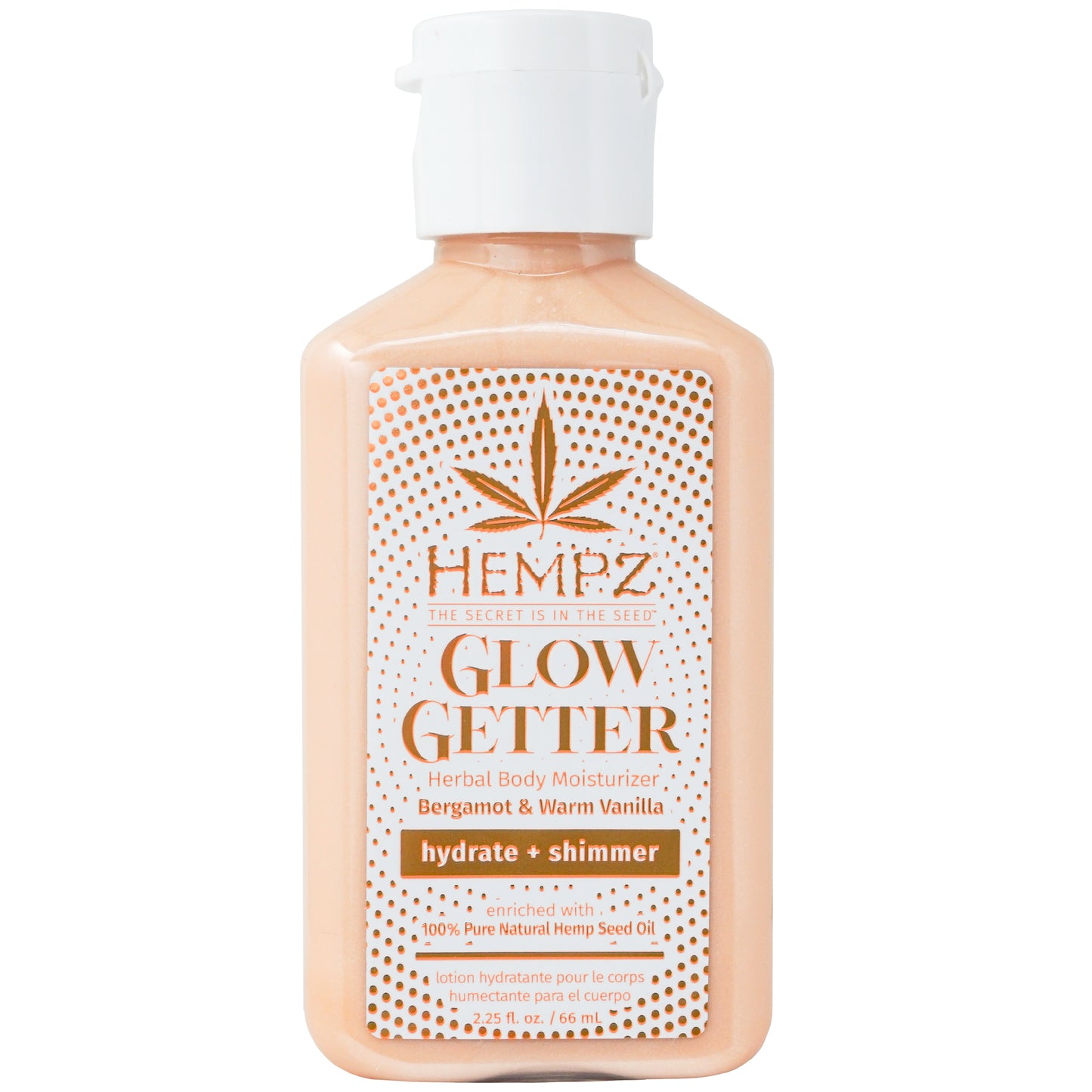 Hempz Glow Getter Body Moisturizer 2.25oz Travel Size