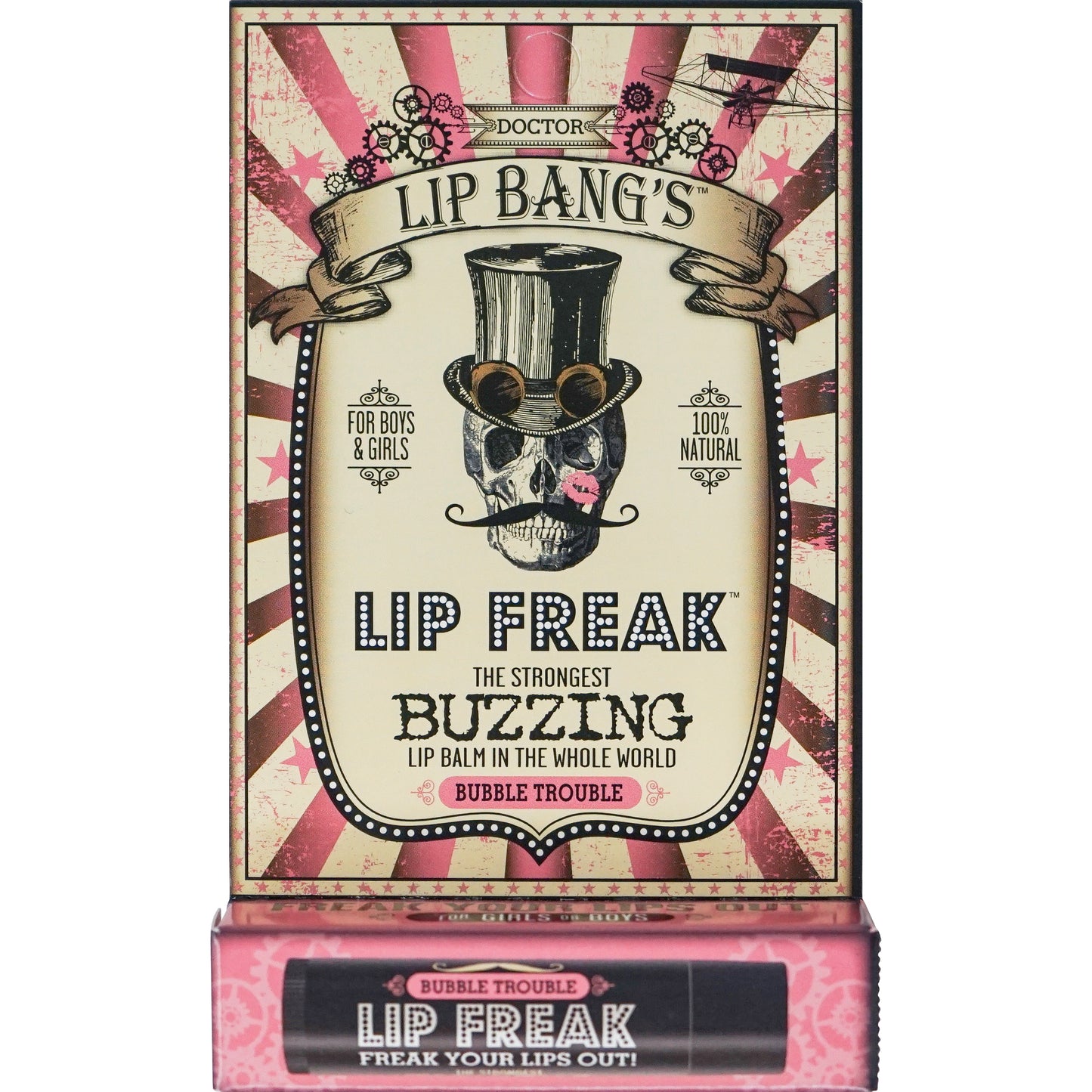 Doctor Lip Bang's Lip Freak Buzzing Lip Balm Bubble Trouble