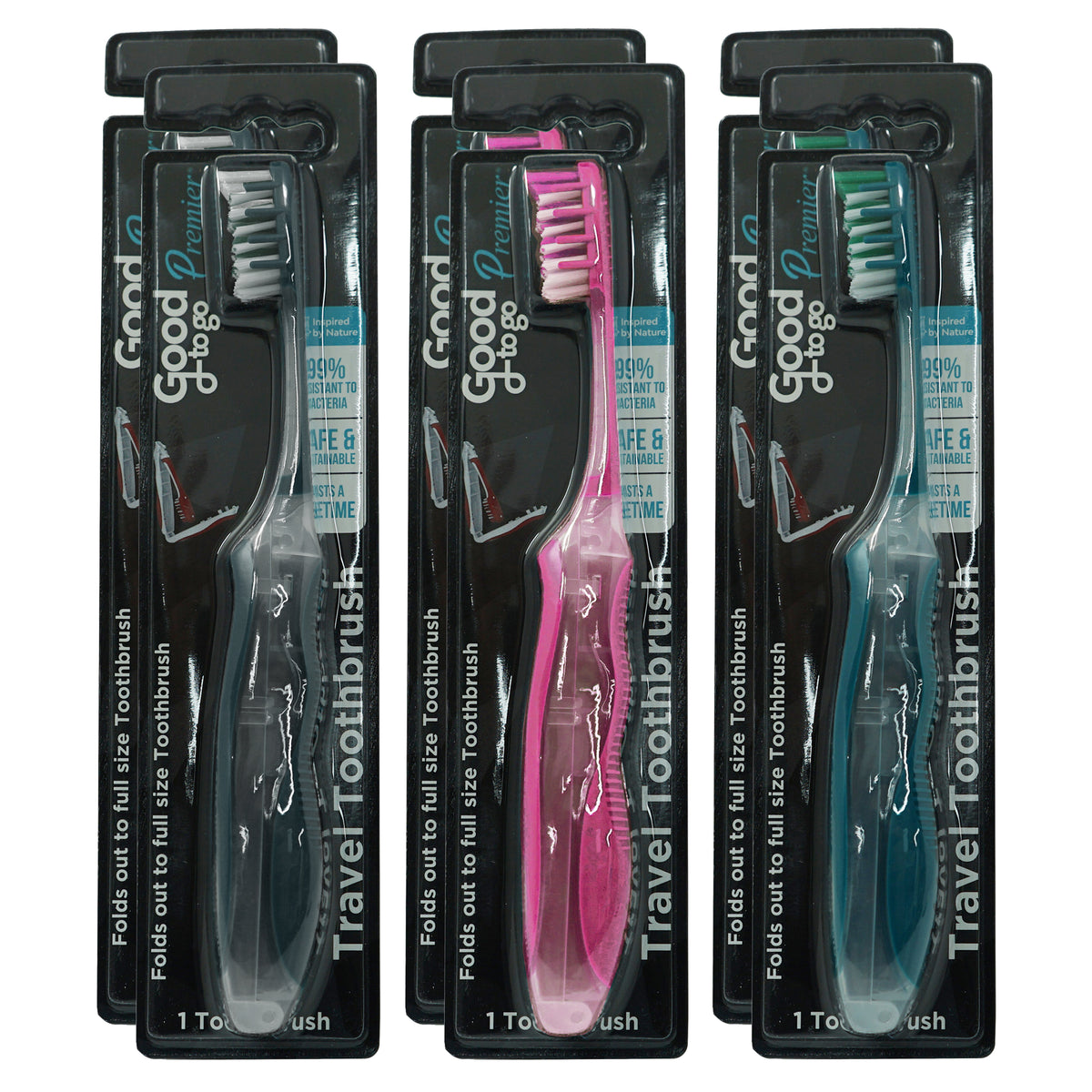 Good To Go™ Premier Trifold Travel Toothbrush