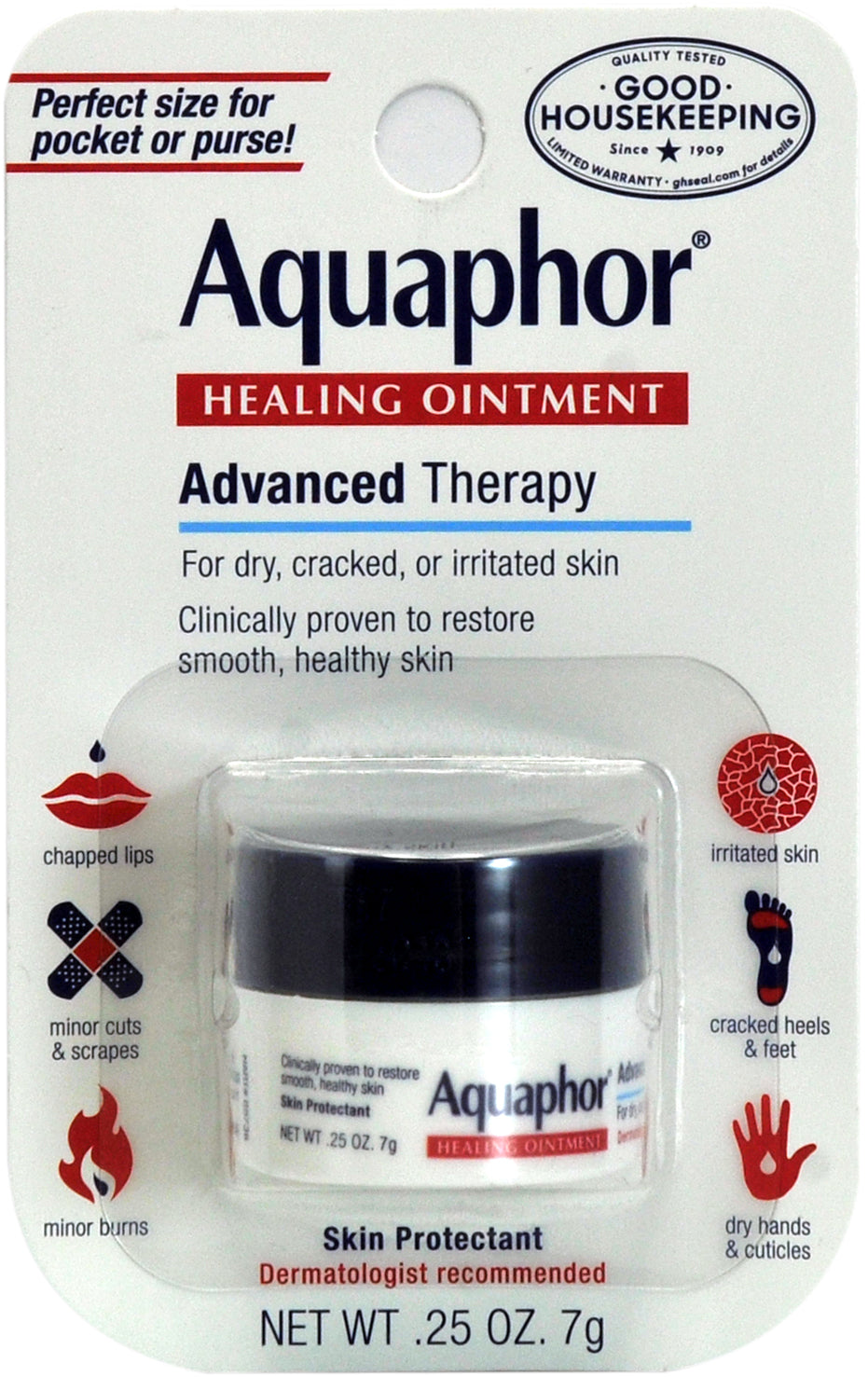 Aquaphor Advanced Therapy Healing Ointment Mini Jar 0.25 oz