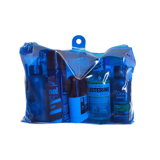 Handy Solutions 15 Piece Men's Travel Kit with Body Wipes