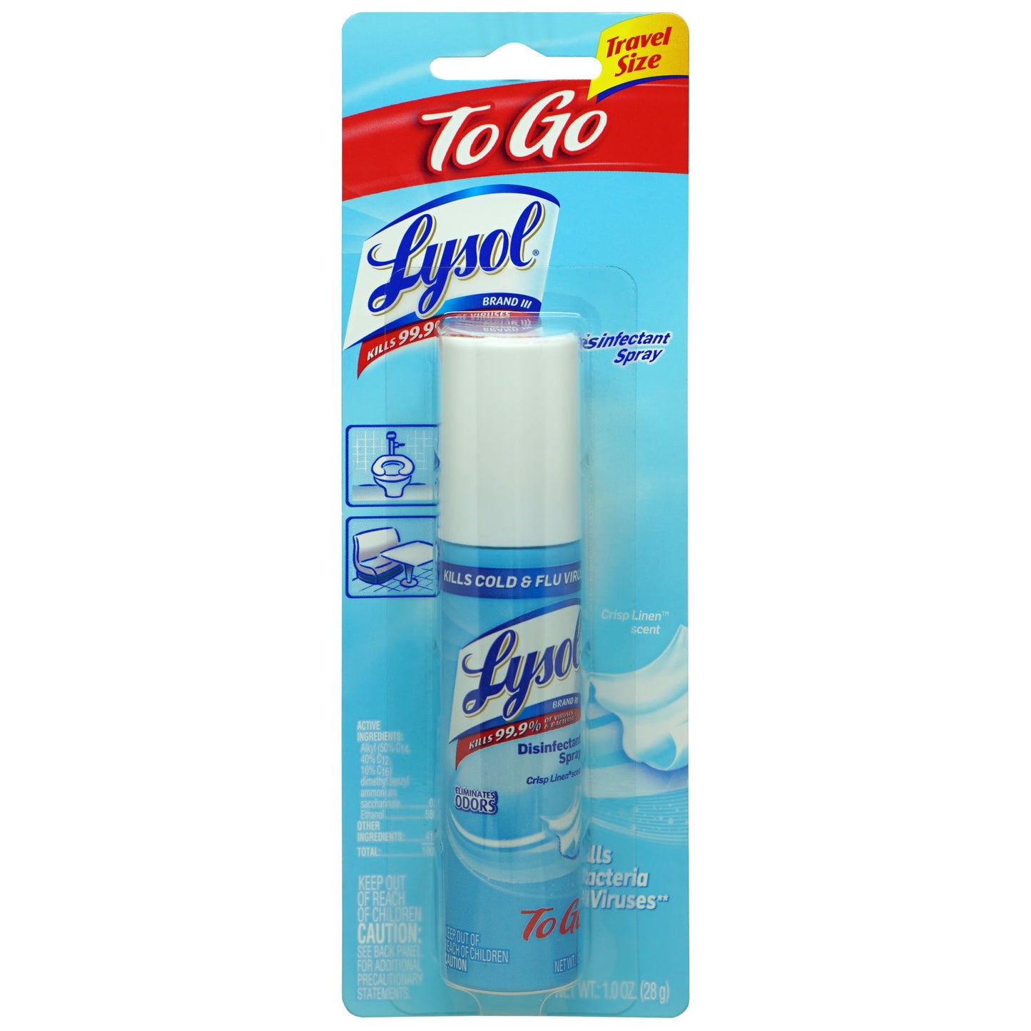 Lysol To Go Disinfectant Spray - Crisp Linen - 1 oz Travel Size ...