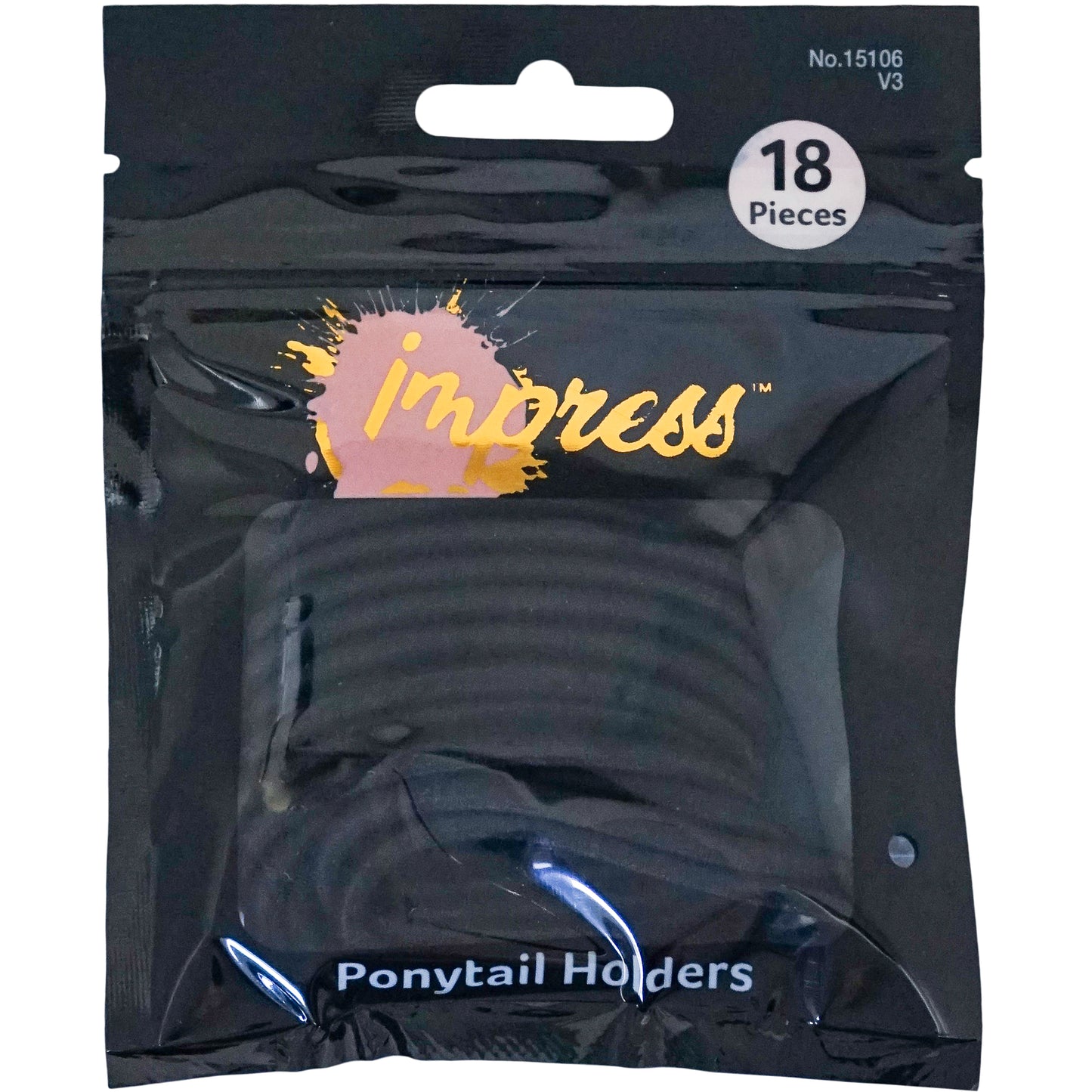 Impress Elastic Ponytail Holders 18 Pieces