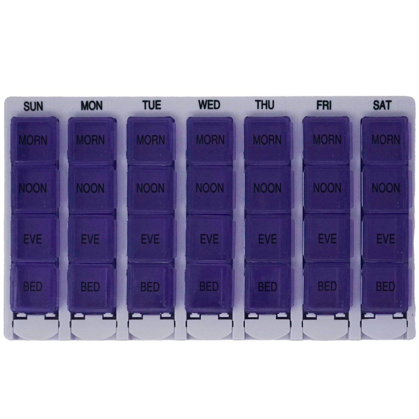 Handy Solutions 7 Day Premium Pill Box with 28 Compartments - Daily Use Medicine Organizer for Travel