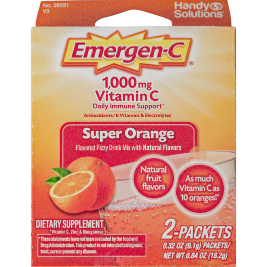 Emergen-C Super Orange with 1000 mg of Vitamin C - 2 Count Trial Size Pack