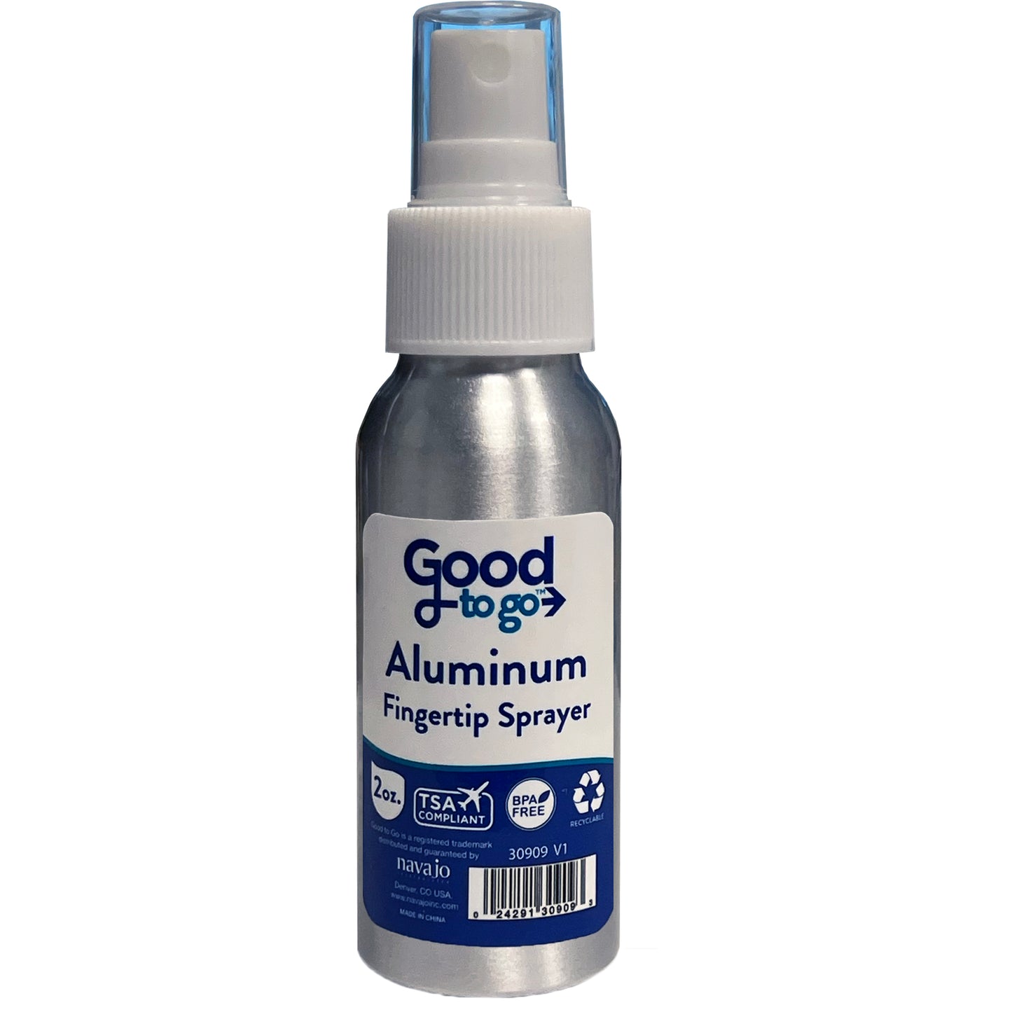 Good to Go 2oz Travel Size Aluminum Bottle With Fingertip Sprayer