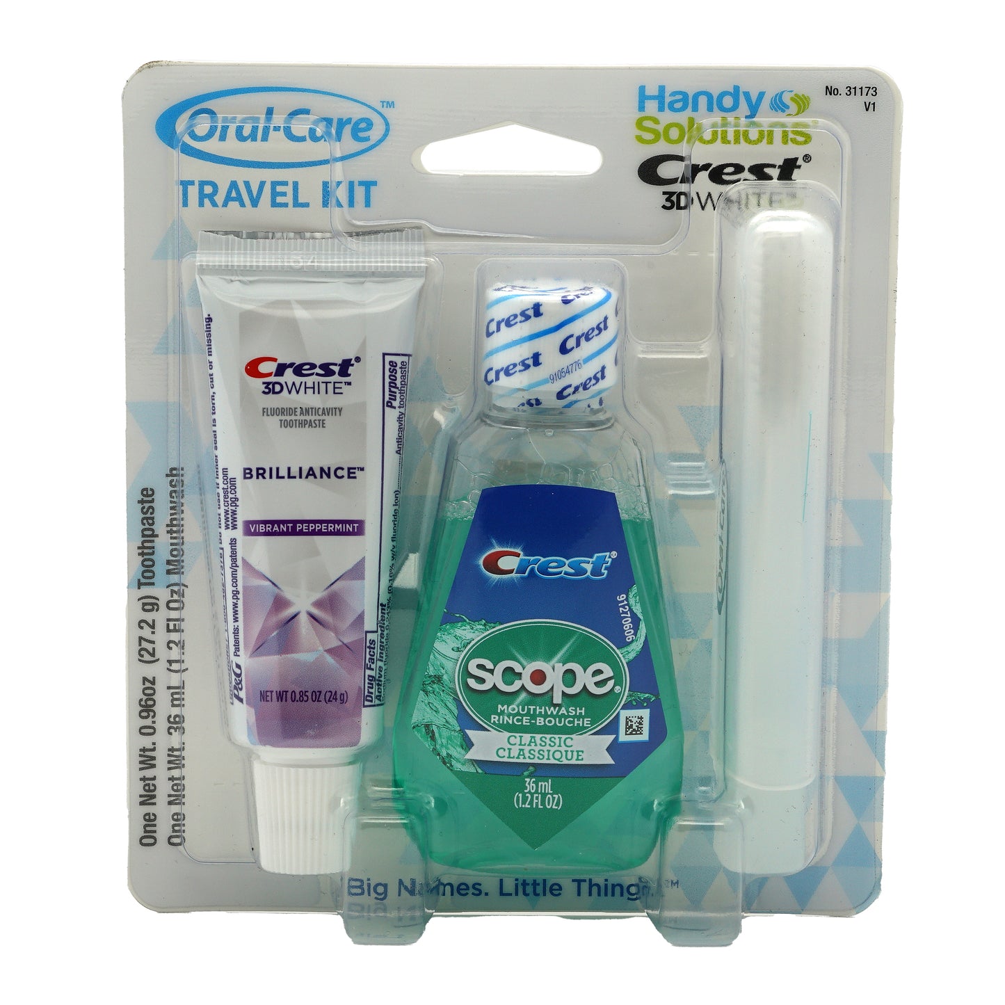 Crest 3D White Toothpaste 3PC Oral Care Kit