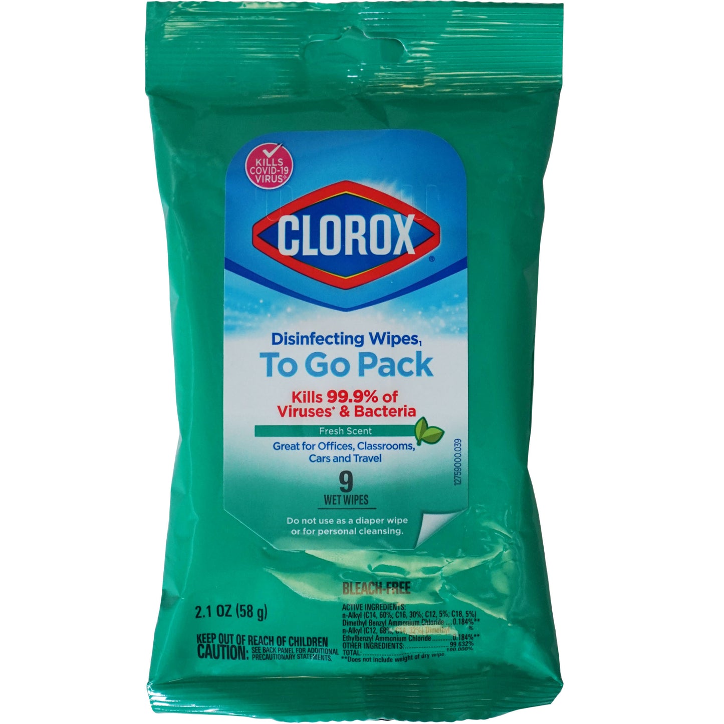 Clorox To Go Fresh Scent Disinfecting Wipes 9 Sheet Handy Pack