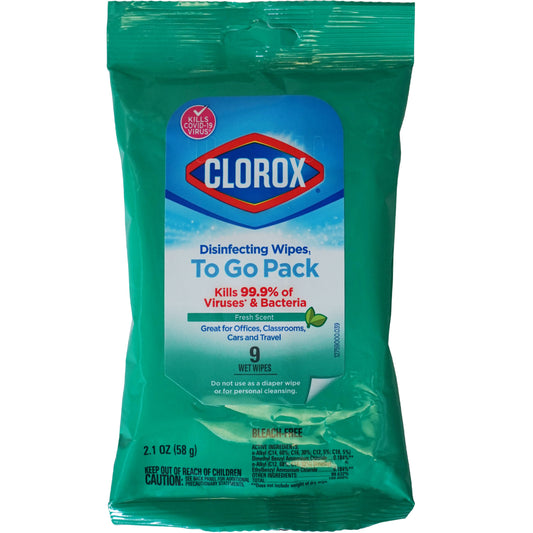 Clorox To Go Fresh Scent Disinfecting Wipes 9 Sheet Handy Pack