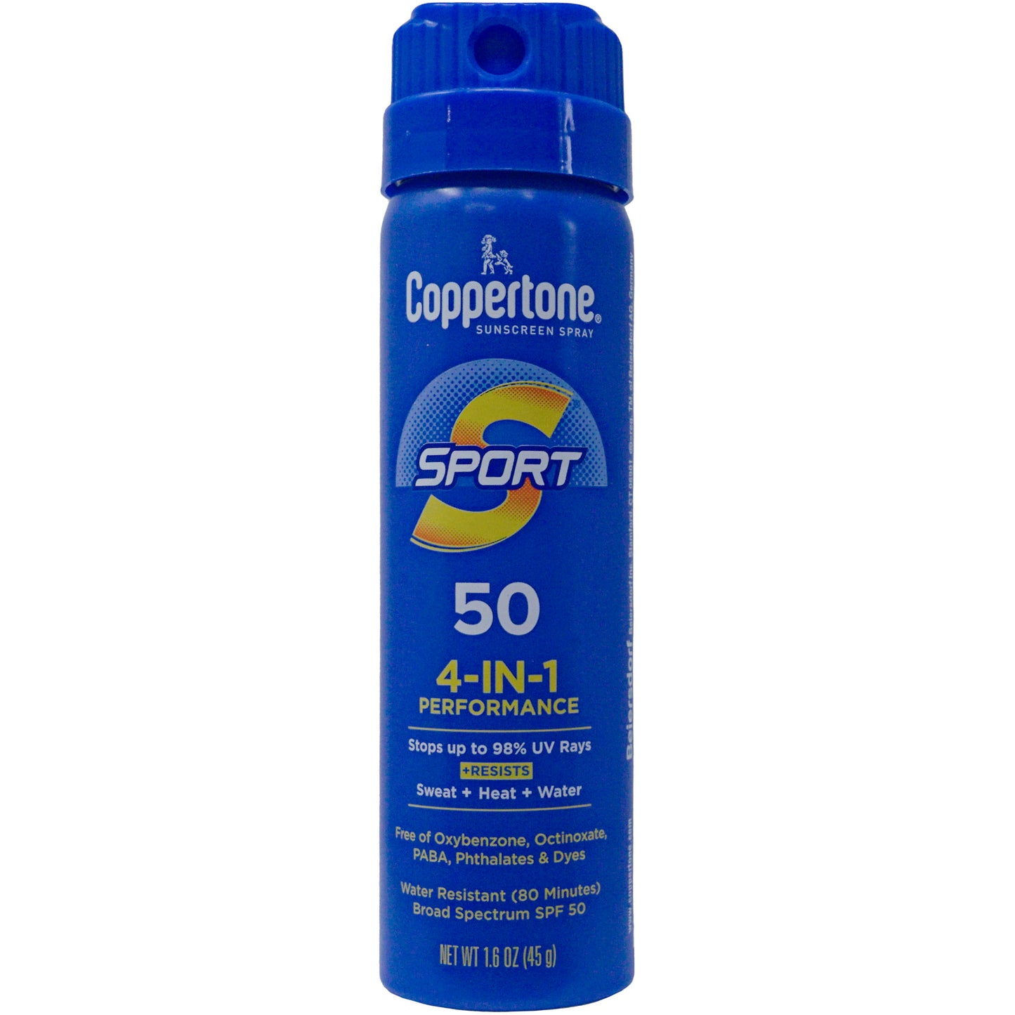 Coppertone Sport SPF50 Aerosol Sunscreen - 1.6 oz Travel Size