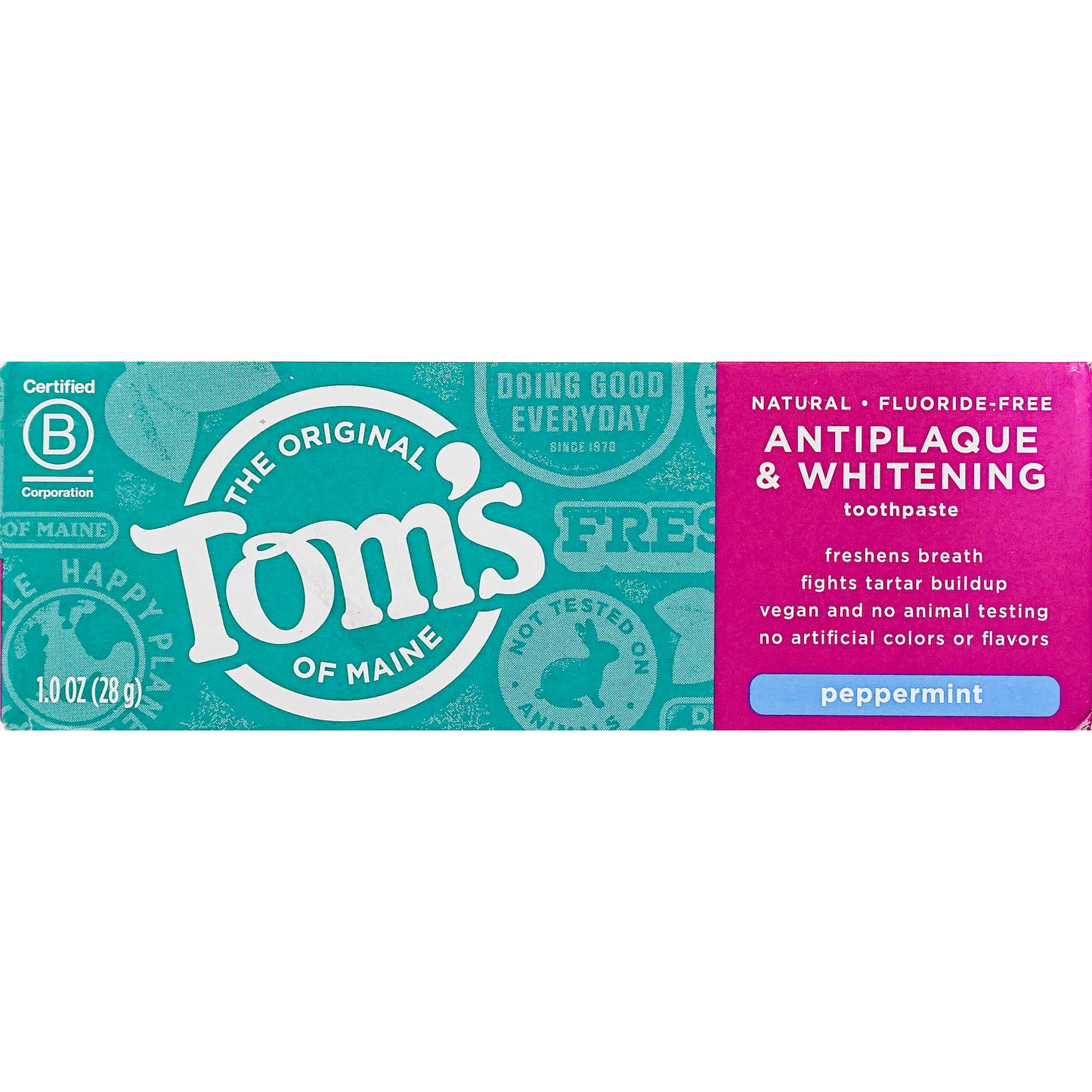 Toms of Maine Antiplaque and Whitening Fluoride-Free Toothpaste - 1 oz Travel Size