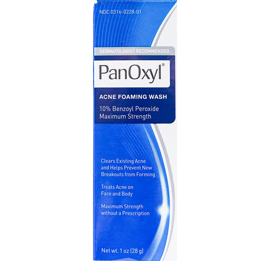 PanOxyl 10% Benzoyl Peroxide Acne Foaming Wash 1oz Travel Size