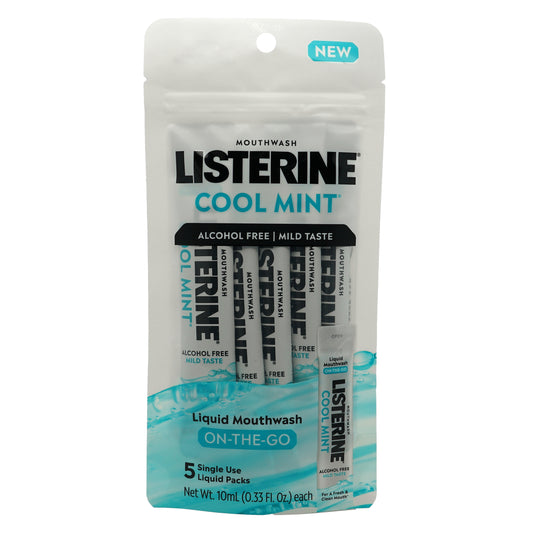 Listerine On-the-Go Cool Mint Alchohol Free Mouthwash Packets