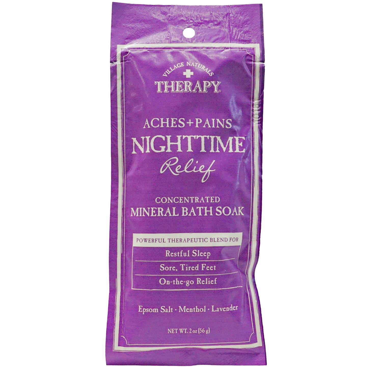 Village Naturals Therapy Nighttime Relief from Aches and Pains Mineral Bath Soak - 2 oz Trial Size