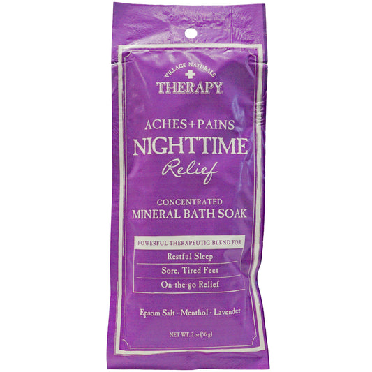 Village Naturals Therapy Nighttime Relief from Aches and Pains Mineral Bath Soak - 2 oz Trial Size