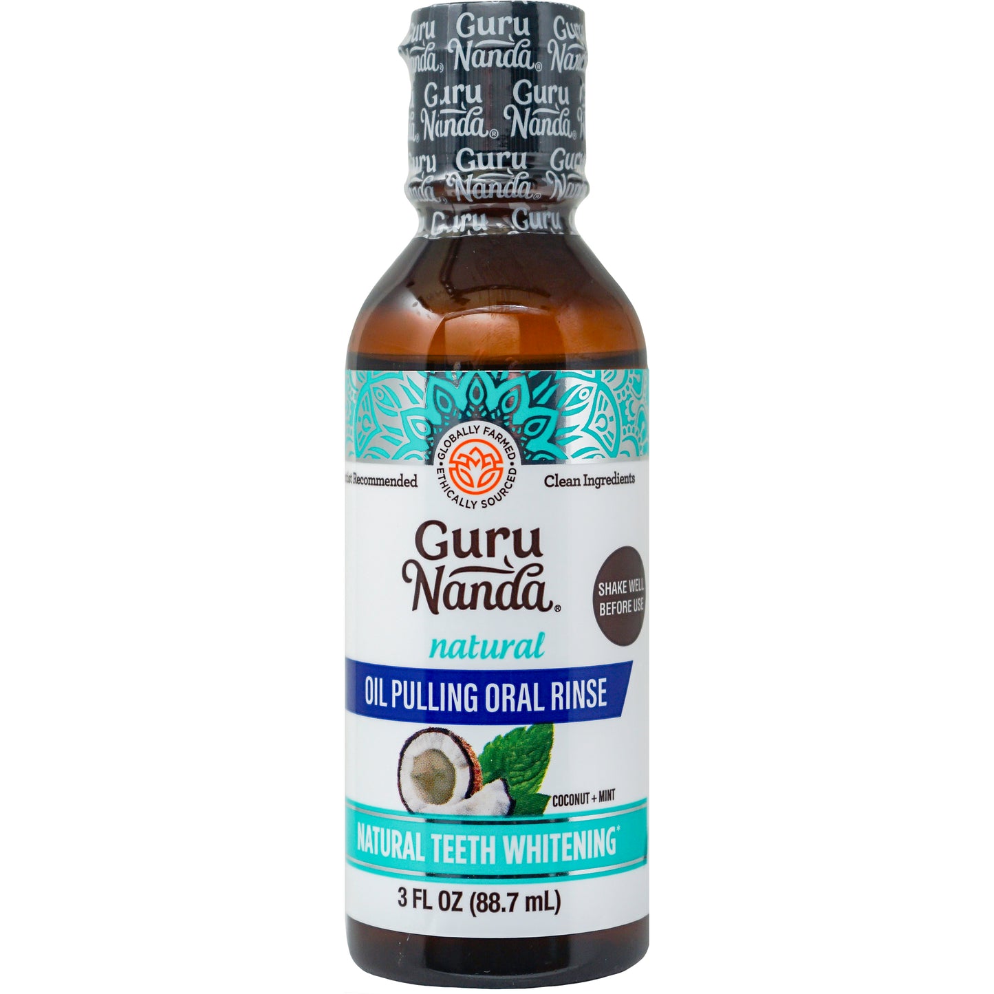 GuruNanda Cocomint Oil Pulling Oral Rinse 3oz Travel Size
