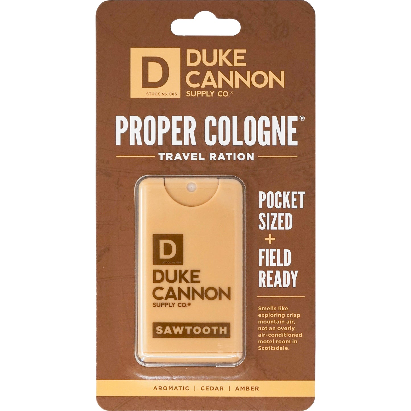Duke Cannon Travel Ration Alpine Air + Cedarwood Sawtooth Proper Cologne