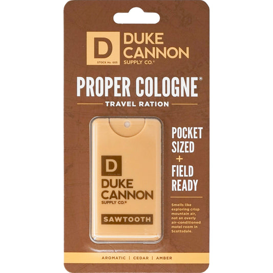 Duke Cannon Travel Ration Alpine Air + Cedarwood Sawtooth Proper Cologne