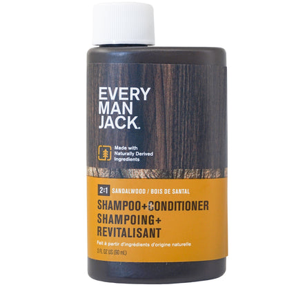Every Man Jack 2in1 Shampoo & Conditioner Flask Sandalwood 3oz
