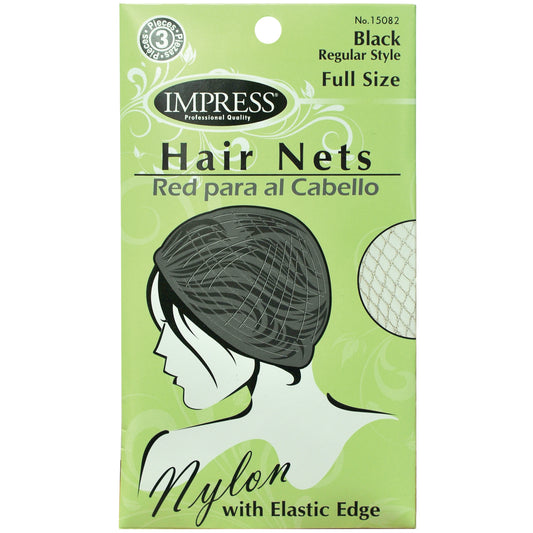 Impress Black Hair Nets 3 Pack