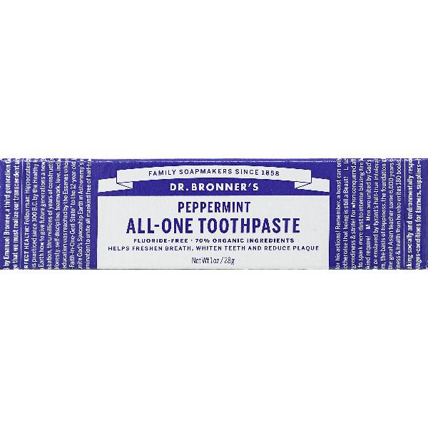 Dr. Bronner's Peppermint Toothpaste 1oz Travel Size
