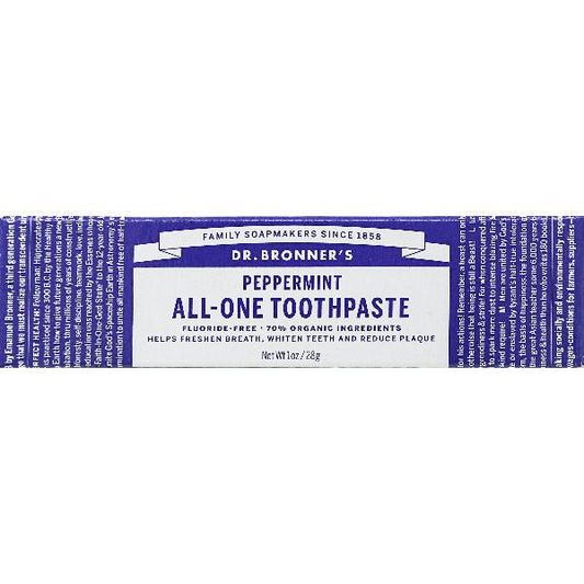 Dr. Bronner's Peppermint Toothpaste 1oz Travel Size