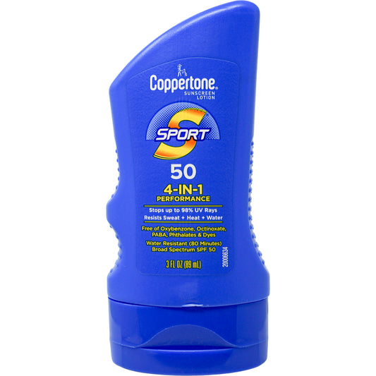 Coppertone Sport Sun Protection SPF 50 Lotion - 3 oz Travel Size