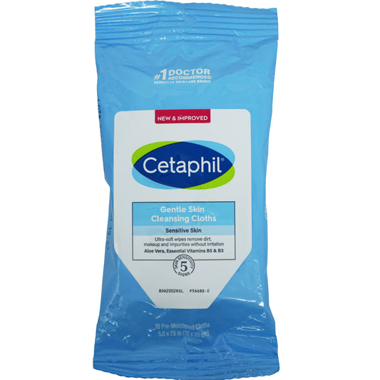 Cetaphil Gentle Skin Cleansing Cloths 10 Count Handy Pack