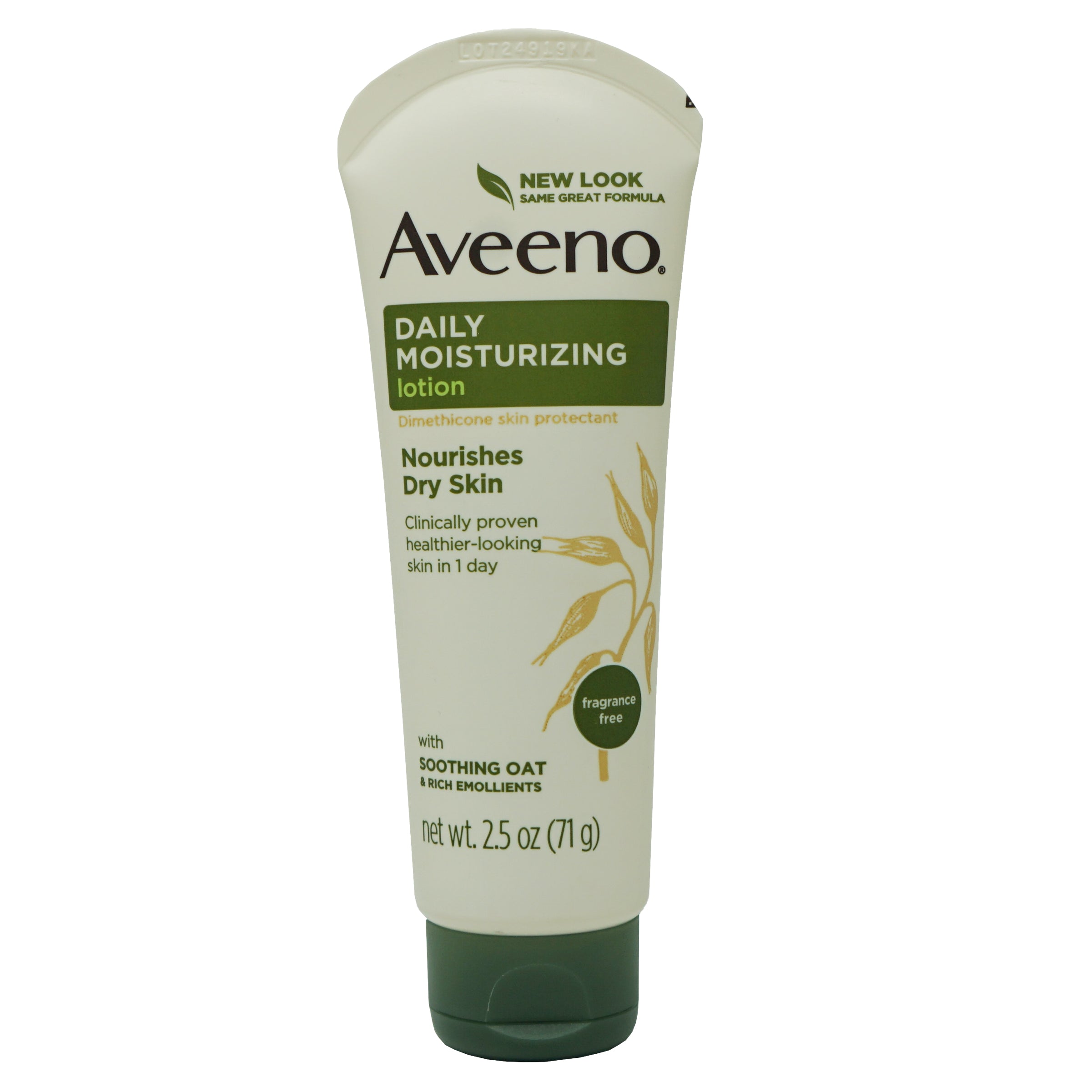Aveeno Daily Moisturizing Lotion Dry Skin Fragrance Free 2.5 fl oz product package