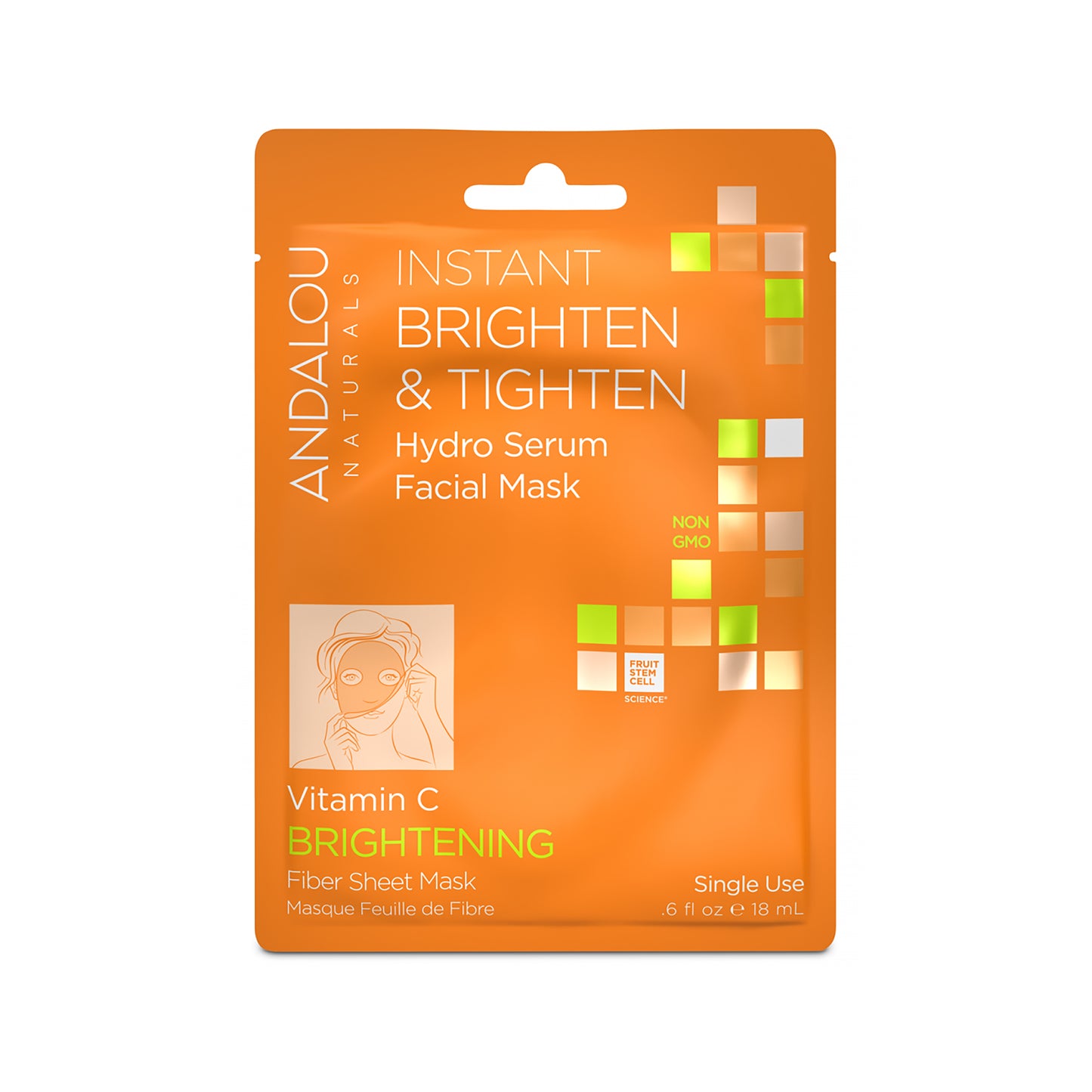 Andalou Naturals Instant Brighten & Tighten Hydro Serum Single Use Facial Mask